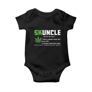 Funny Uncle Weed Smoker Baby Onesie Skuncle Definition Funny Weed Pot Cannabis Marijuana TS10 Black Print Your Wear