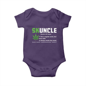 Funny Uncle Weed Smoker Baby Onesie Skuncle Definition Funny Weed Pot Cannabis Marijuana TS10 Purple Print Your Wear