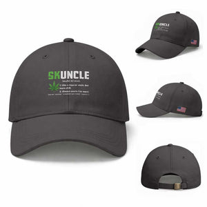 Funny Uncle Weed Smoker Baseball Cap Skuncle Definition Funny Weed Pot Cannabis Marijuana TS10 Baseball Cap Universal Fit Dark Gray Print Your Wear