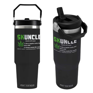 Funny Uncle Weed Smoker Flip Straw Tumbler Skuncle Definition Funny Weed Pot Cannabis Marijuana TS10 One Size: 30 oz Black Print Your Wear