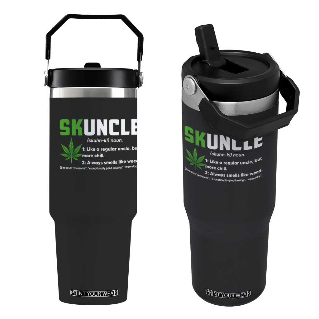 Funny Uncle Weed Smoker Flip Straw Tumbler Skuncle Definition Funny Weed Pot Cannabis Marijuana TS10 One Size: 30 oz Black Print Your Wear