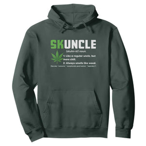 Funny Uncle Weed Smoker Hoodie Skuncle Definition Funny Weed Pot Cannabis Marijuana TS10 Dark Forest Green Print Your Wear