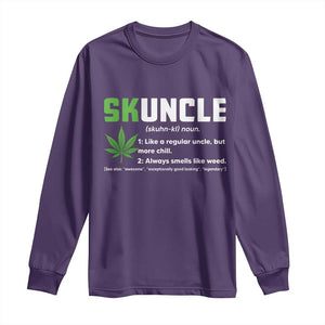 Funny Uncle Weed Smoker Long Sleeve Shirt Skuncle Definition Funny Weed Pot Cannabis Marijuana TS10 Purple Print Your Wear