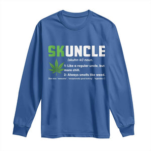 Funny Uncle Weed Smoker Long Sleeve Shirt Skuncle Definition Funny Weed Pot Cannabis Marijuana TS10 Royal Blue Print Your Wear