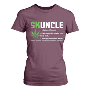 Funny Uncle Weed Smoker T Shirt For Women Skuncle Definition Funny Weed Pot Cannabis Marijuana TS10 Maroon Print Your Wear