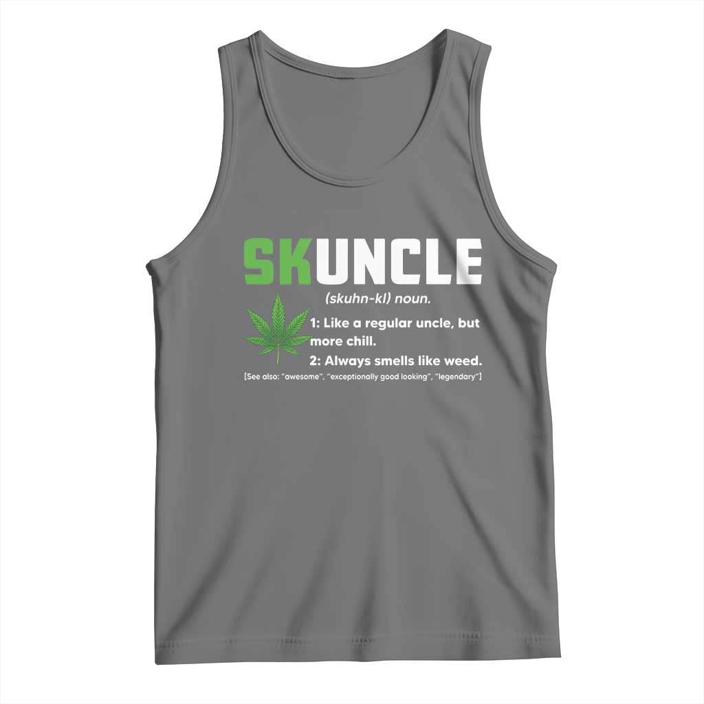 Funny Uncle Weed Smoker Tank Top Skuncle Definition Funny Weed Pot Cannabis Marijuana TS10 Black Heather Print Your Wear