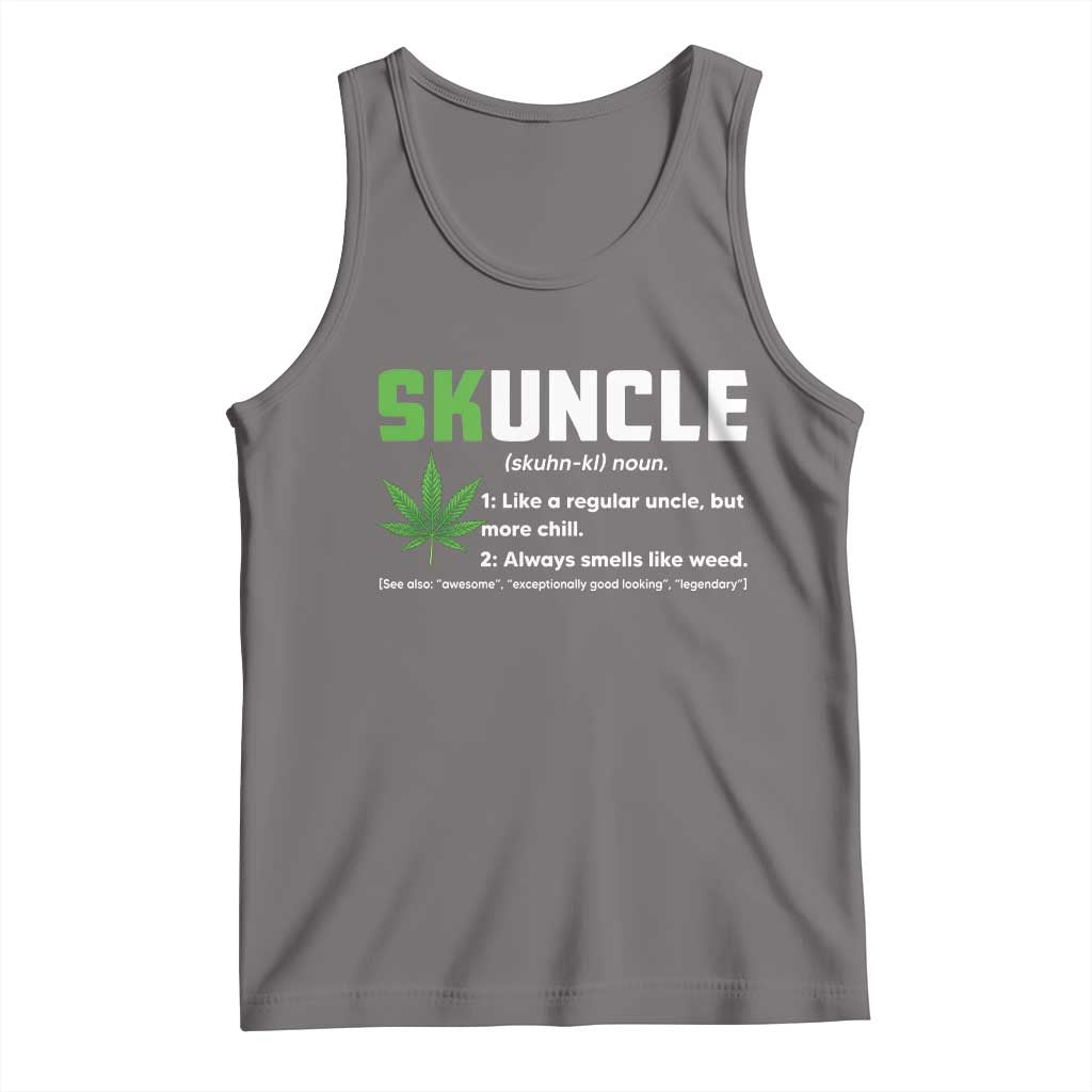 Funny Uncle Weed Smoker Tank Top Skuncle Definition Funny Weed Pot Cannabis Marijuana TS10 Deep Heather Print Your Wear