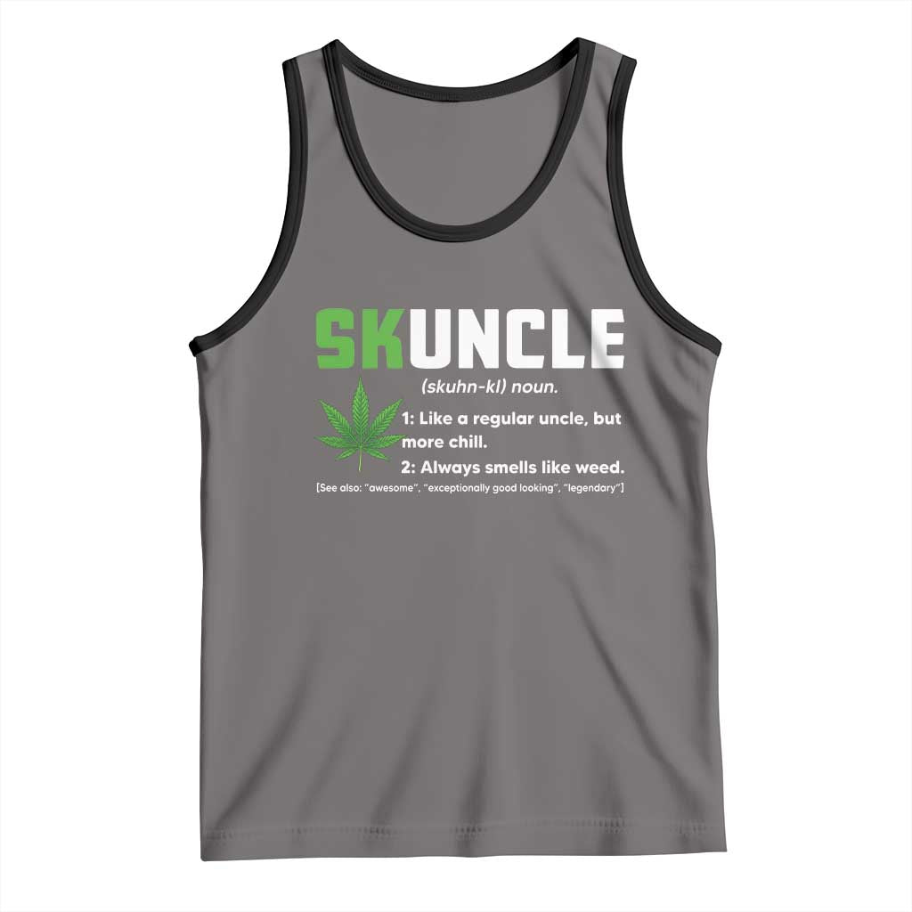 Funny Uncle Weed Smoker Tank Top Skuncle Definition Funny Weed Pot Cannabis Marijuana TS10 Deep Heather Black Print Your Wear
