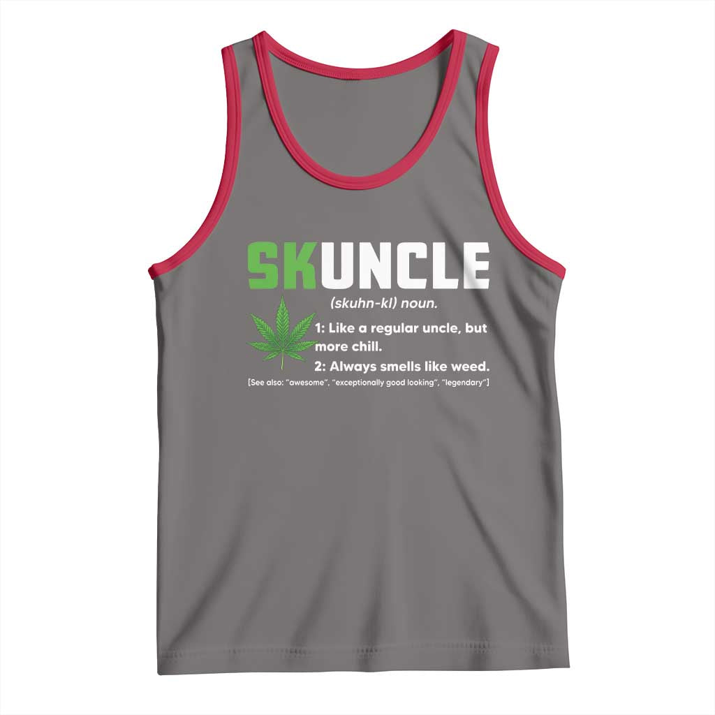 Funny Uncle Weed Smoker Tank Top Skuncle Definition Funny Weed Pot Cannabis Marijuana TS10 Deep Heather Red Print Your Wear
