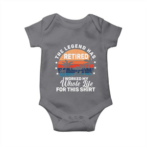 Funny Retirement Baby Onesie Retro Vintage I Worked My Whole Life for This Shirt TS10 Charcoal Print Your Wear
