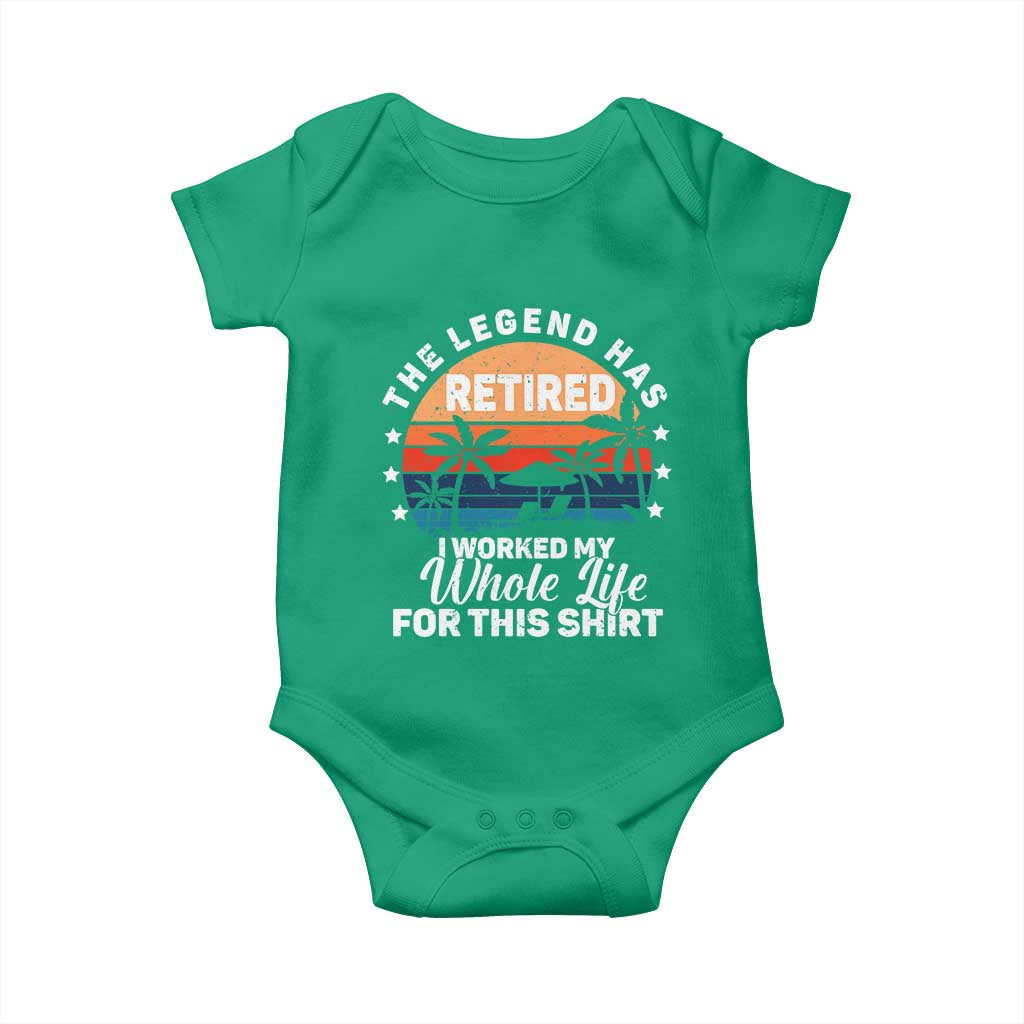 Funny Retirement Baby Onesie Retro Vintage I Worked My Whole Life for This Shirt TS10 Irish Green Print Your Wear