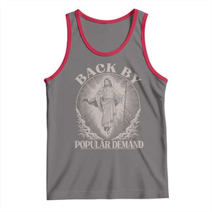 Funny Jesus Back Tank Top Retro Funny Sayings Easter Back By Popular Demand TS10 Deep Heather Red Print Your Wear