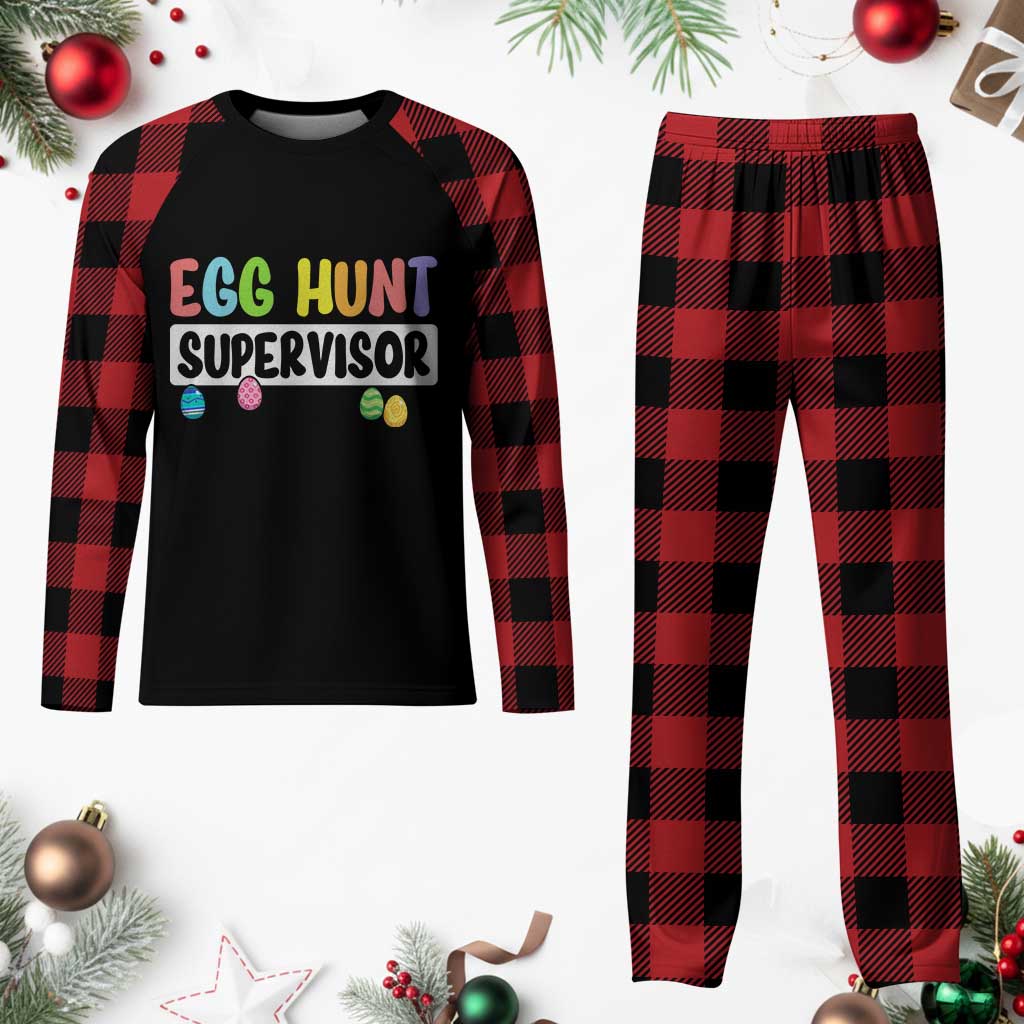 Easter Egg Hunt Supervisor Plaid Pajama Set Funny Mom Dad TS10 Buffalo Plaid Print Your Wear