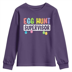 Easter Egg Hunt Supervisor Youth Sweatshirt Funny Mom Dad TS10 Purple Print Your Wear