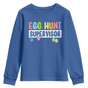 Easter Egg Hunt Supervisor Youth Sweatshirt Funny Mom Dad TS10 Royal Blue Print Your Wear