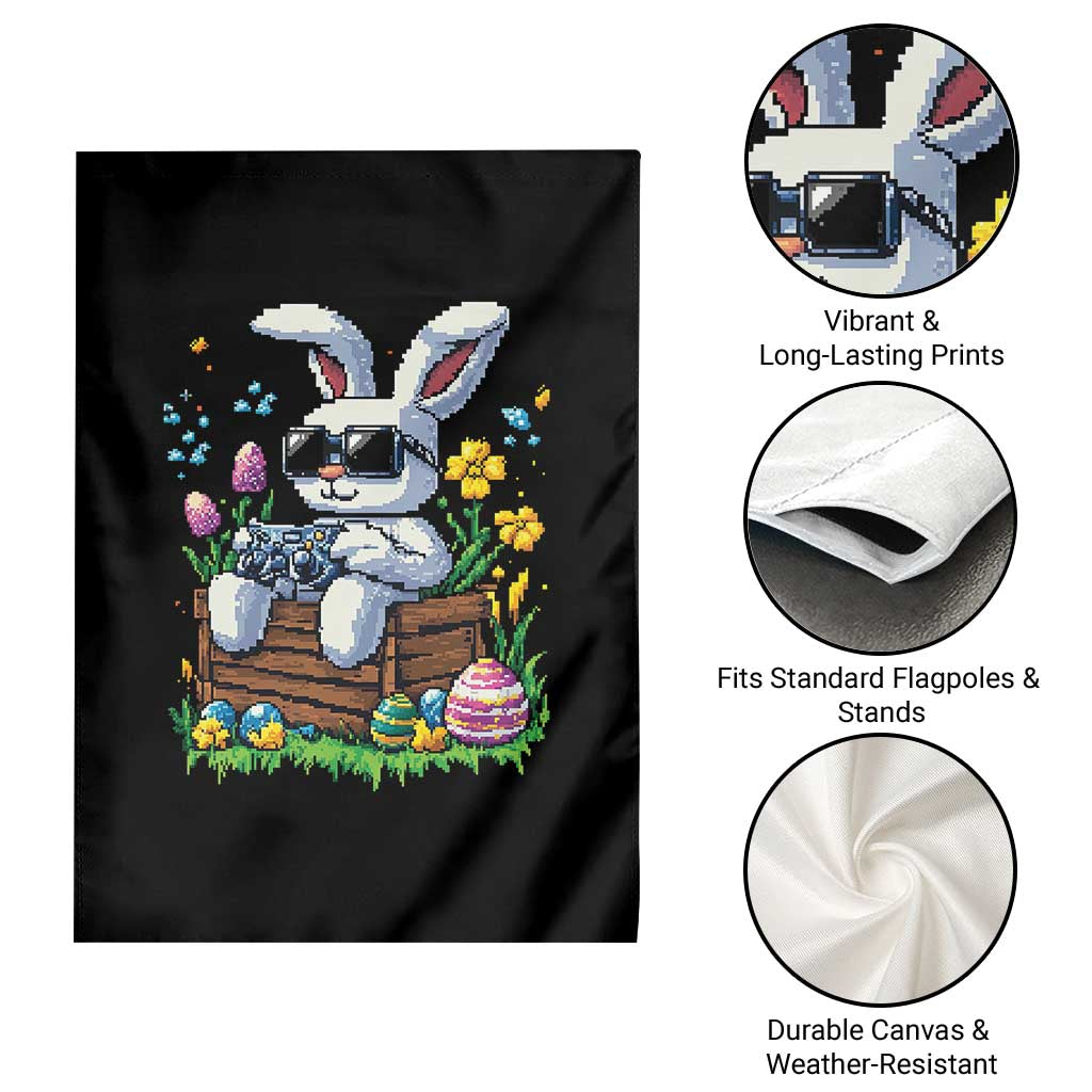 Gamer Rabbit Garden Flag Cute Bunny Gaming Eggs Video Games Easter Pixel Garden TS10 Print Your Wear