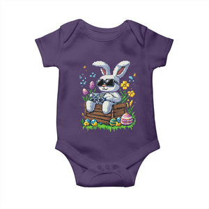 Gamer Rabbit Baby Onesie Cute Bunny Gaming Eggs Video Games Easter Pixel Garden TS10 Purple Print Your Wear