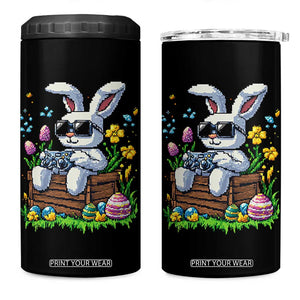 Gamer Rabbit 4 in 1 Can Cooler Tumbler Cute Bunny Gaming Eggs Video Games Easter Pixel Garden TS10 One Size: 16 oz Black Print Your Wear