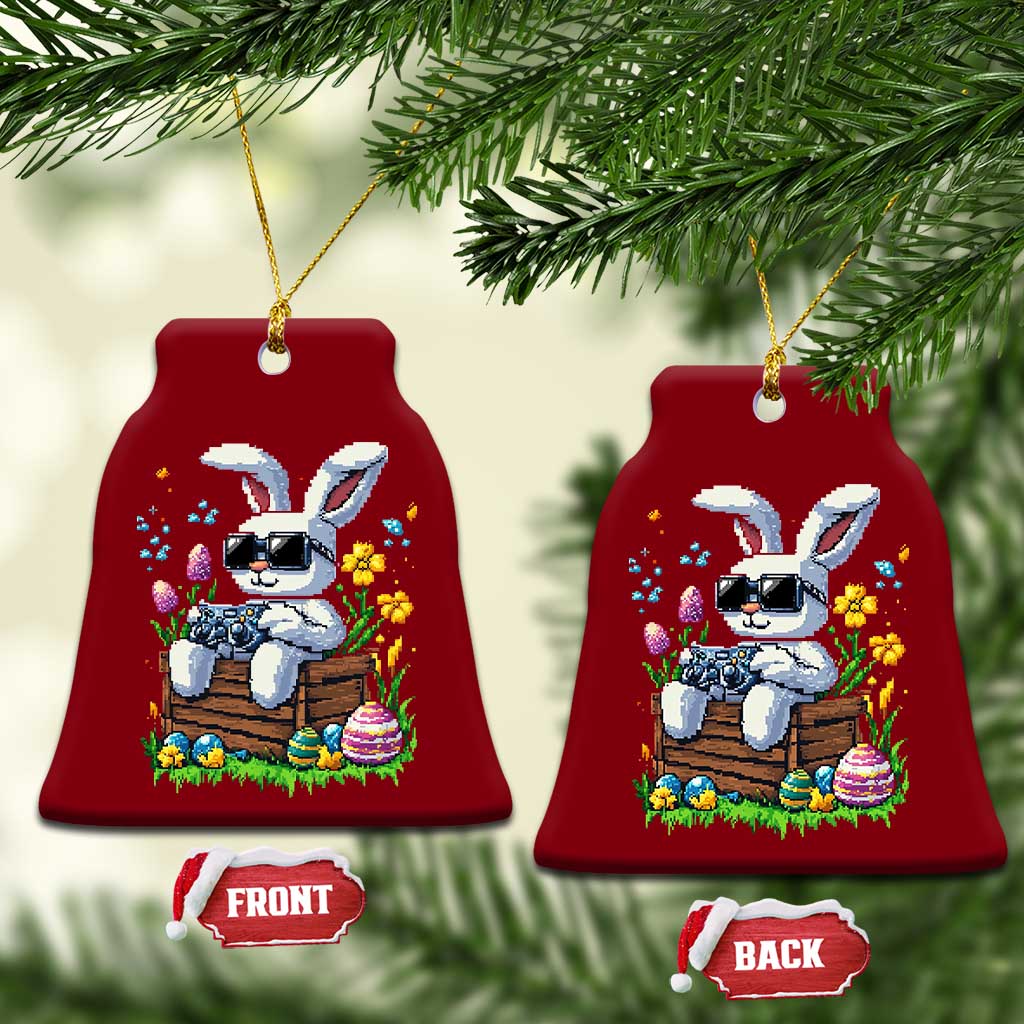 Gamer Rabbit Ceramic Ornament Cute Bunny Gaming Eggs Video Games Easter Pixel Garden TS10 Print Your Wear