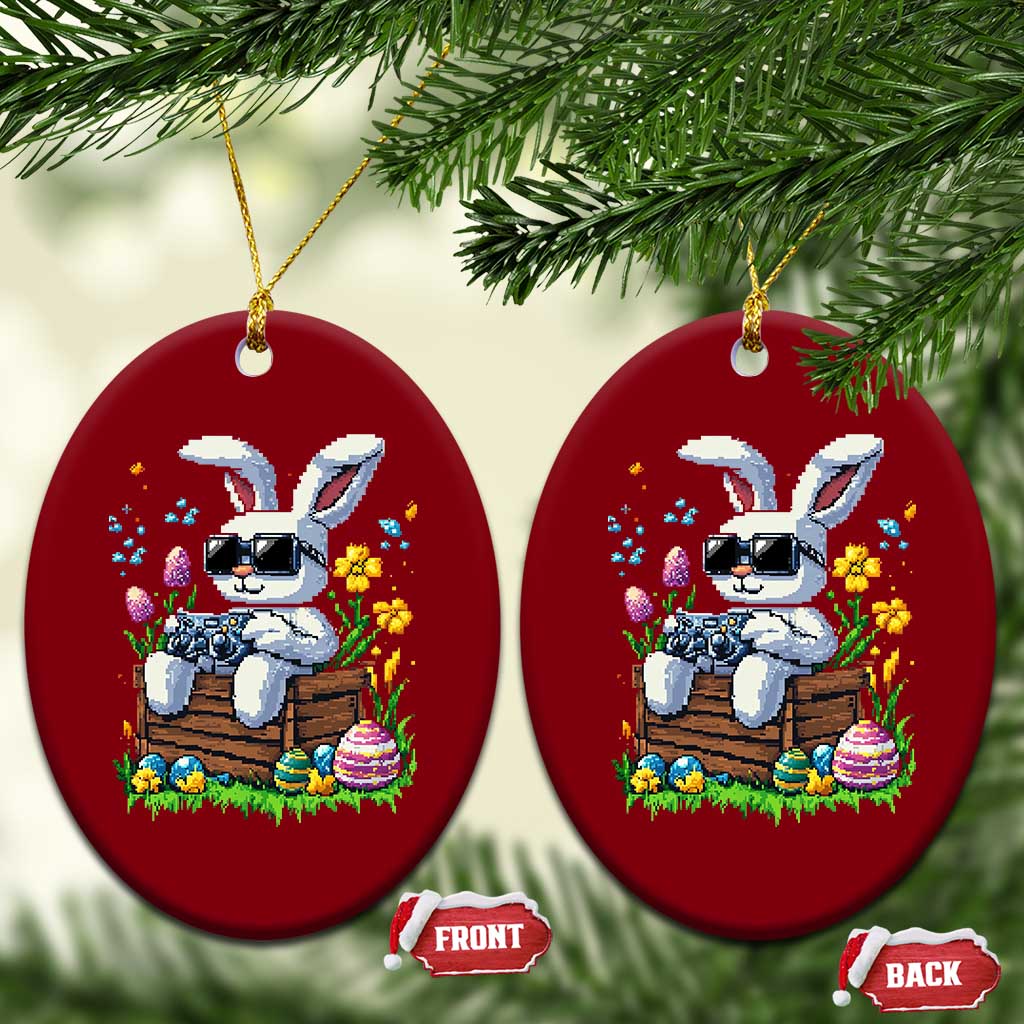 Gamer Rabbit Ceramic Ornament Cute Bunny Gaming Eggs Video Games Easter Pixel Garden TS10 Print Your Wear