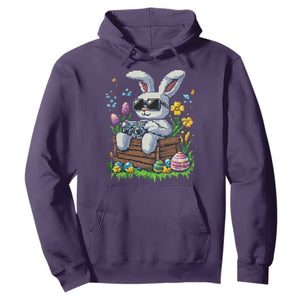 Gamer Rabbit Hoodie Cute Bunny Gaming Eggs Video Games Easter Pixel Garden TS10 Purple Print Your Wear
