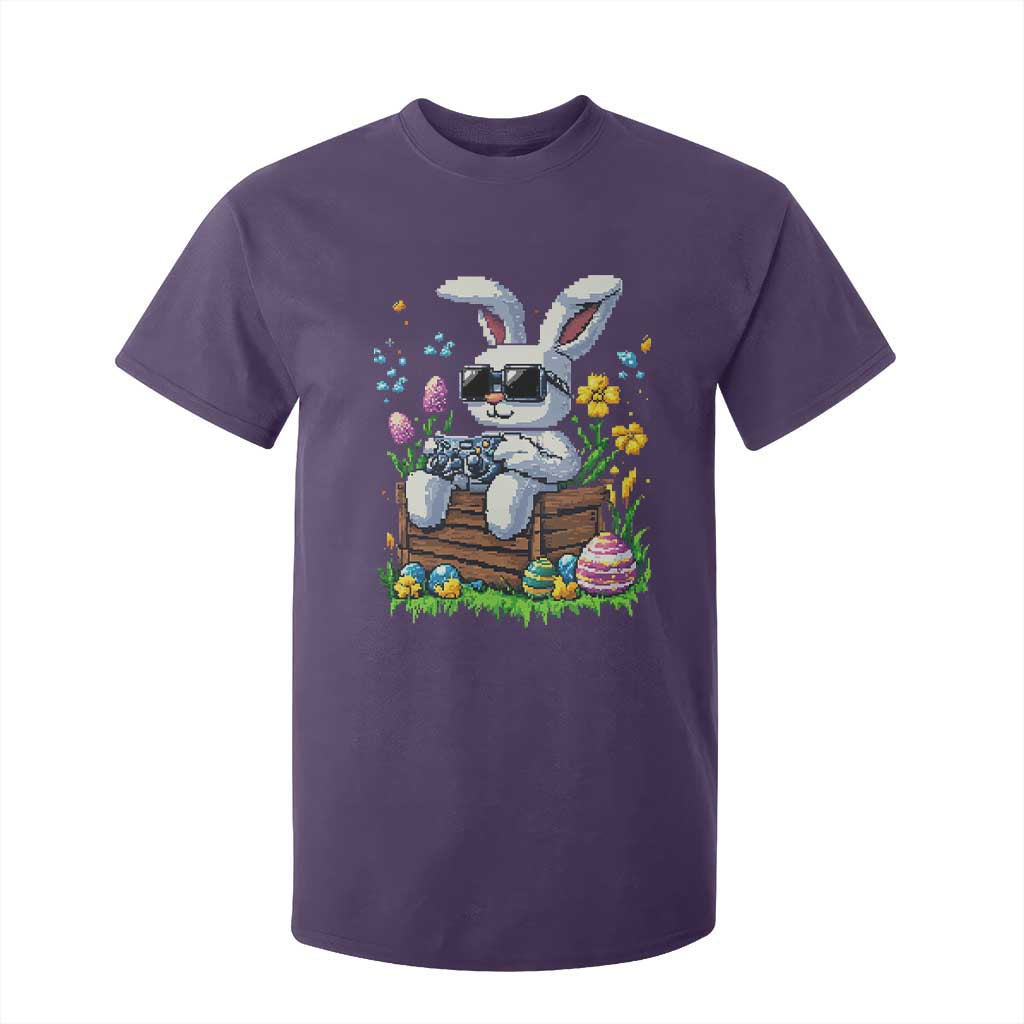 Gamer Rabbit T Shirt For Kid Cute Bunny Gaming Eggs Video Games Easter Pixel Garden TS10 Purple Print Your Wear