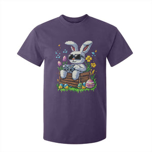 Gamer Rabbit T Shirt For Kid Cute Bunny Gaming Eggs Video Games Easter Pixel Garden TS10 Purple Print Your Wear