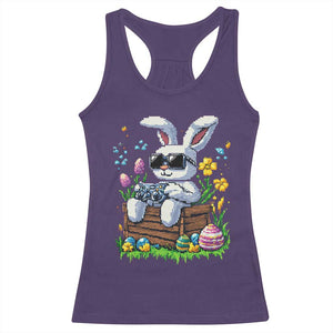 Gamer Rabbit Racerback Tank Top Cute Bunny Gaming Eggs Video Games Easter Pixel Garden TS10 Purple Print Your Wear