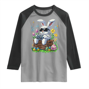 Gamer Rabbit Raglan Shirt Cute Bunny Gaming Eggs Video Games Easter Pixel Garden TS10 Sport Gray Black Print Your Wear