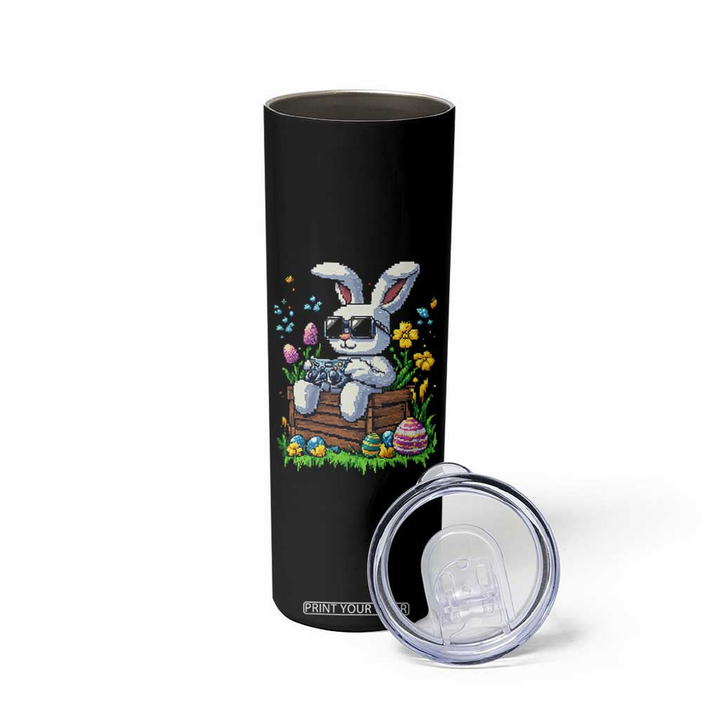 Gamer Rabbit Skinny Tumbler Cute Bunny Gaming Eggs Video Games Easter Pixel Garden TS10 Print Your Wear