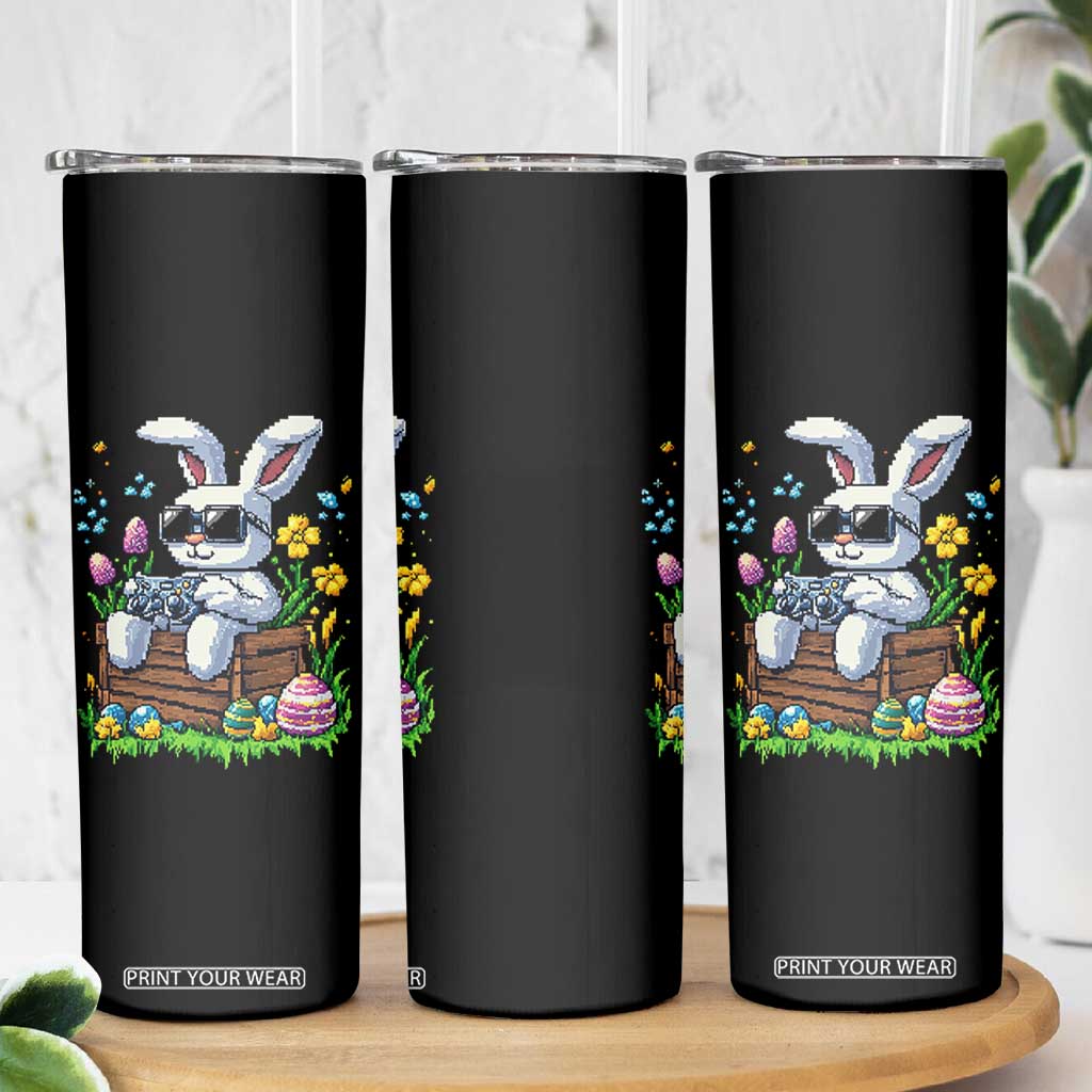 Gamer Rabbit Skinny Tumbler Cute Bunny Gaming Eggs Video Games Easter Pixel Garden TS10 Print Your Wear