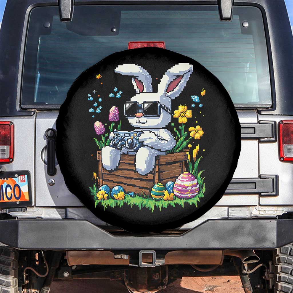 Gamer Rabbit Spare Tire Cover Cute Bunny Gaming Eggs Video Games Easter Pixel Garden TS10 No hole Black Print Your Wear