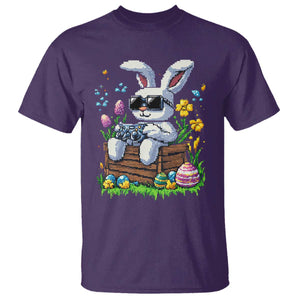 Gamer Rabbit T Shirt Cute Bunny Gaming Eggs Video Games Easter Pixel Garden TS10 Purple Print Your Wear