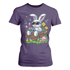 Gamer Rabbit T Shirt For Women Cute Bunny Gaming Eggs Video Games Easter Pixel Garden TS10 Purple Print Your Wear
