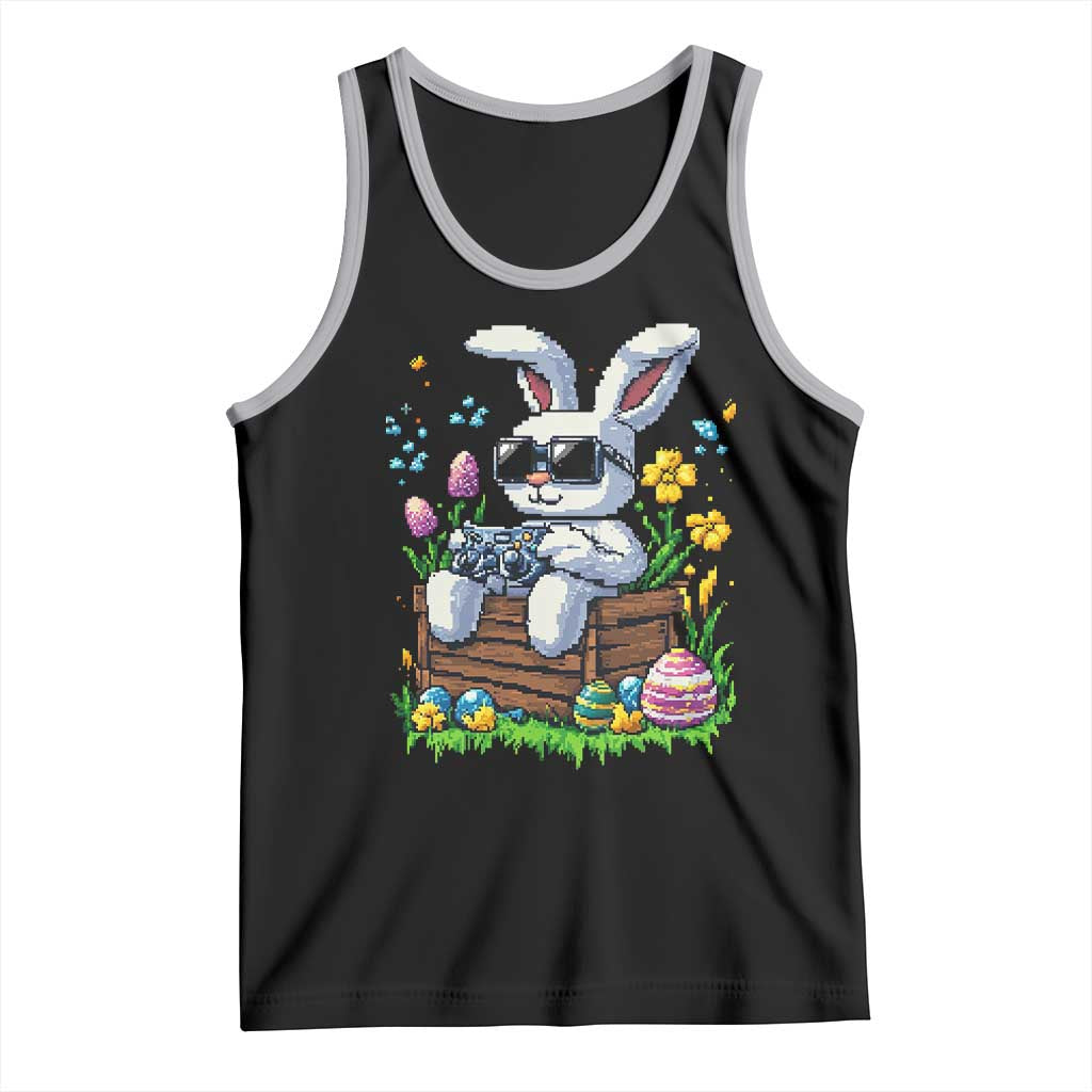 Gamer Rabbit Tank Top Cute Bunny Gaming Eggs Video Games Easter Pixel Garden TS10 Black Athletic Heather Print Your Wear