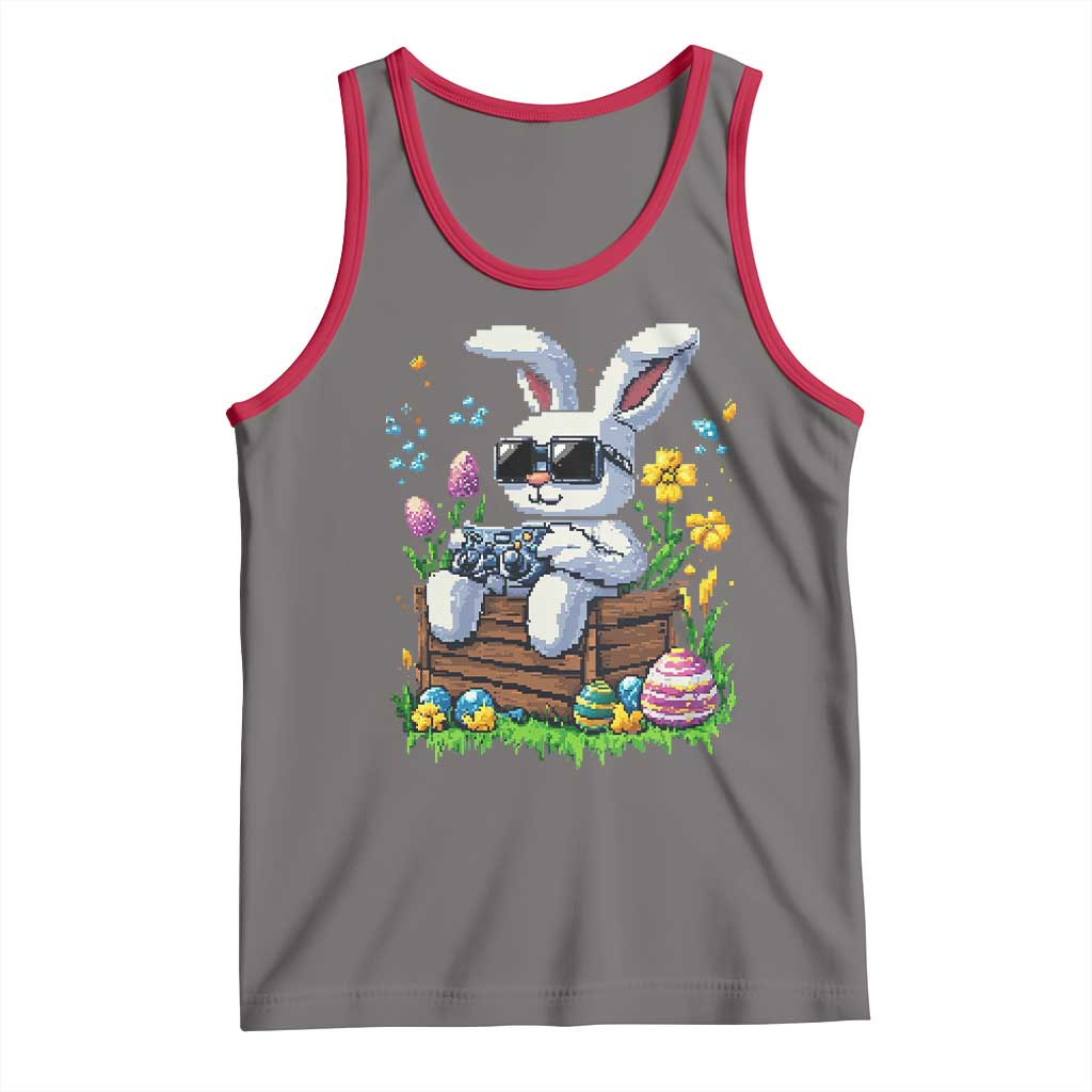 Gamer Rabbit Tank Top Cute Bunny Gaming Eggs Video Games Easter Pixel Garden TS10 Deep Heather Red Print Your Wear