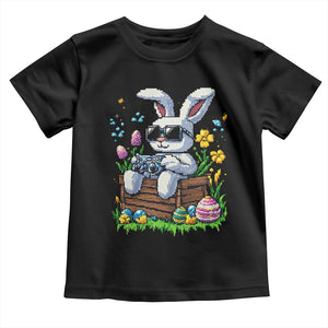 Gamer Rabbit Toddler T Shirt Cute Bunny Gaming Eggs Video Games Easter Pixel Garden TS10 Black Print Your Wear