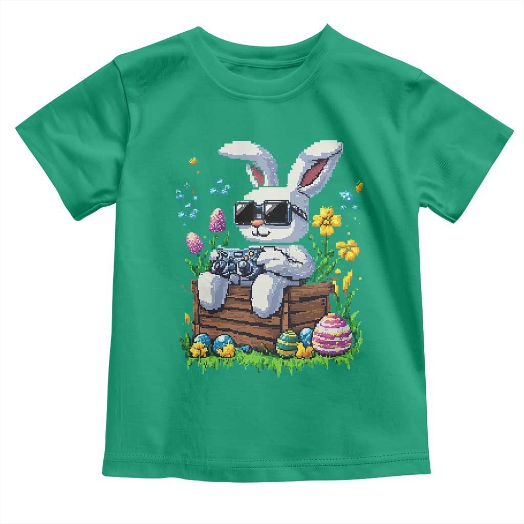 Gamer Rabbit Toddler T Shirt Cute Bunny Gaming Eggs Video Games Easter Pixel Garden TS10 Irish Green Print Your Wear