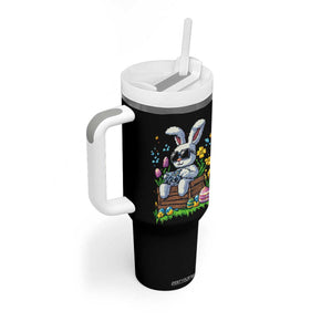 Gamer Rabbit Tumbler With Handle Cute Bunny Gaming Eggs Video Games Easter Pixel Garden TS10 Print Your Wear