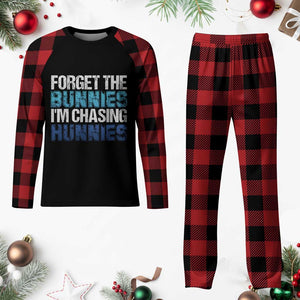 Funny Easter Plaid Pajama Set Forget The Bunnies Im Chasing Hunnies TS10 Buffalo Plaid Print Your Wear