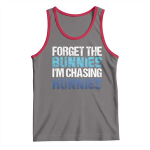 Funny Easter Tank Top Forget The Bunnies Im Chasing Hunnies TS10 Deep Heather Red Print Your Wear