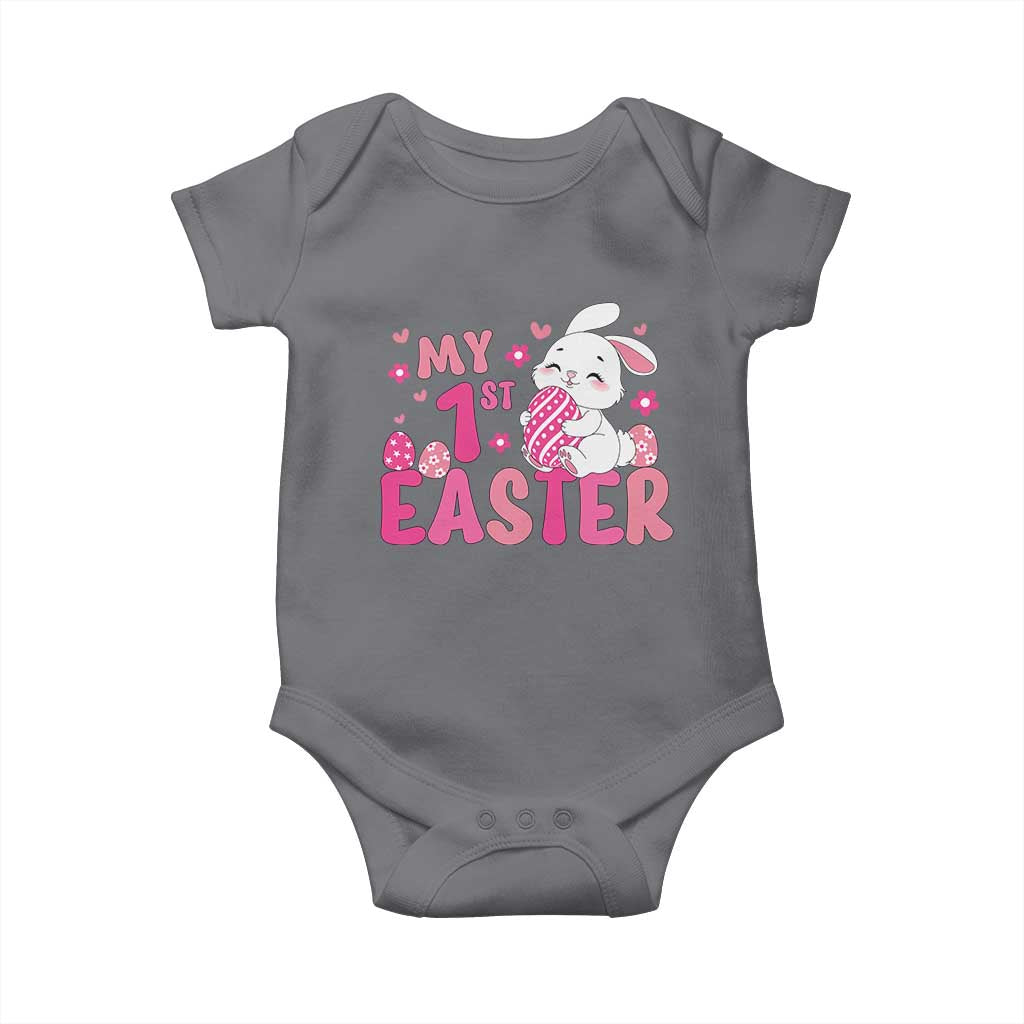 Baby First Easter Baby Onesie Cute Newborn Gift Bunny Rabbit TS10 Charcoal Print Your Wear