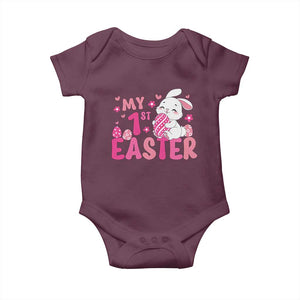 Baby First Easter Baby Onesie Cute Newborn Gift Bunny Rabbit TS10 Maroon Print Your Wear