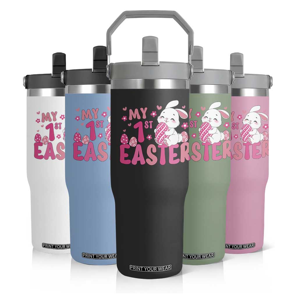 Baby First Easter Flip Straw Tumbler Cute Newborn Gift Bunny Rabbit TS10 Print Your Wear