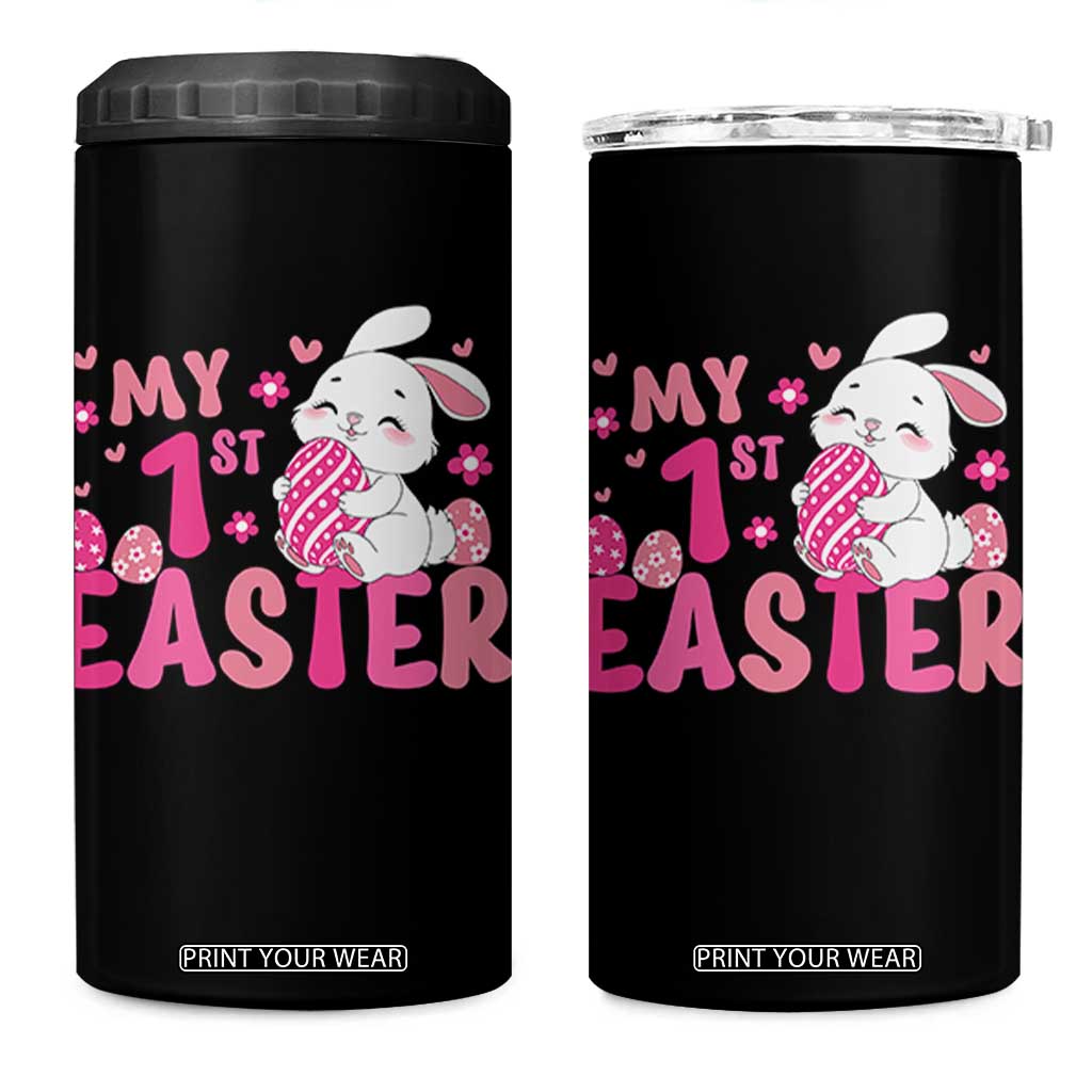 Baby First Easter 4 in 1 Can Cooler Tumbler Cute Newborn Gift Bunny Rabbit TS10 One Size: 16 oz Black Print Your Wear
