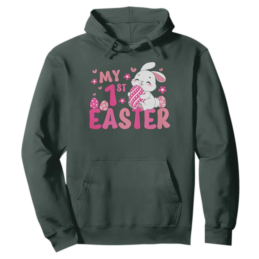 Baby First Easter Hoodie Cute Newborn Gift Bunny Rabbit TS10 Dark Forest Green Print Your Wear