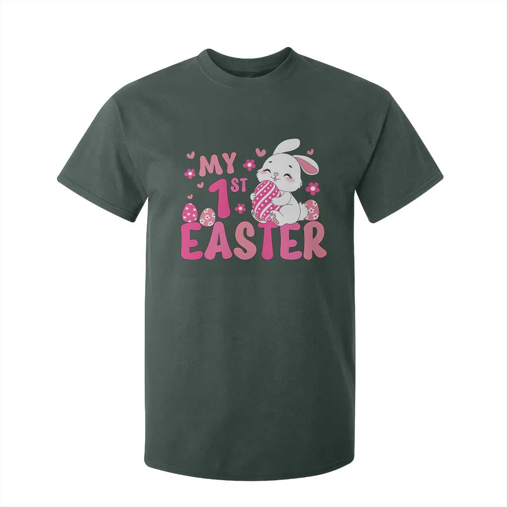 Baby First Easter T Shirt For Kid Cute Newborn Gift Bunny Rabbit TS10 Dark Forest Green Print Your Wear