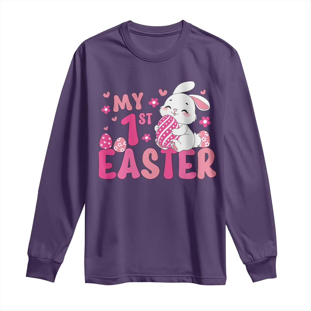 Baby First Easter Long Sleeve Shirt Cute Newborn Gift Bunny Rabbit TS10 Purple Print Your Wear