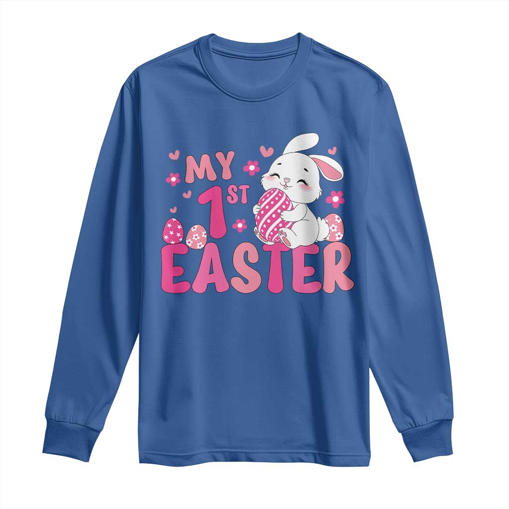 Baby First Easter Long Sleeve Shirt Cute Newborn Gift Bunny Rabbit TS10 Royal Blue Print Your Wear