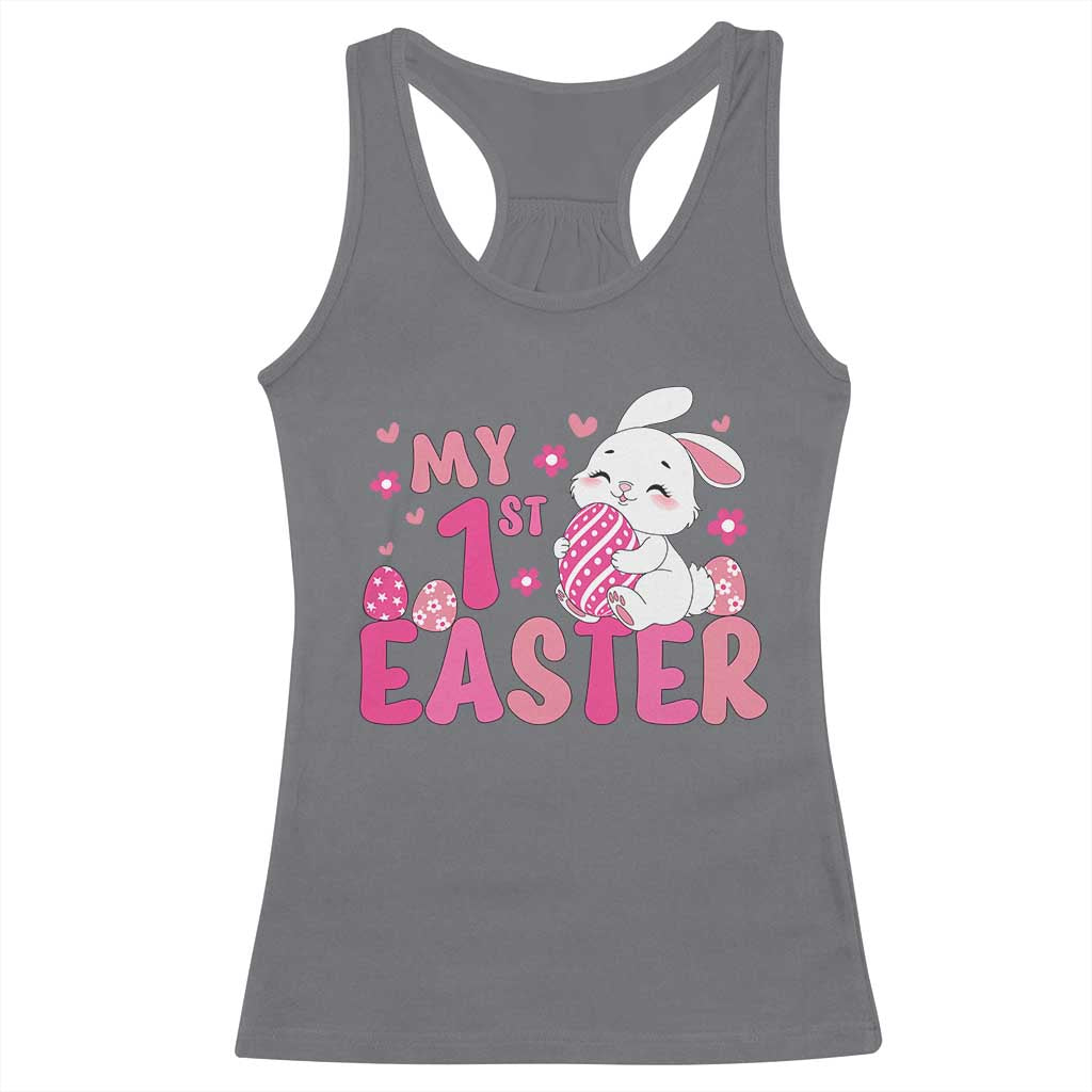 Baby First Easter Racerback Tank Top Cute Newborn Gift Bunny Rabbit TS10 Charcoal Print Your Wear
